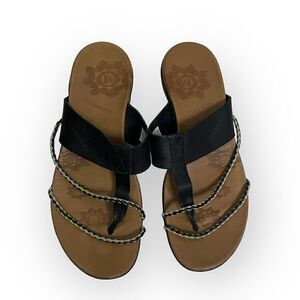 Merrell Lucca Espresso Women Brown Black Leather Thong Sandal Shoes Size 11